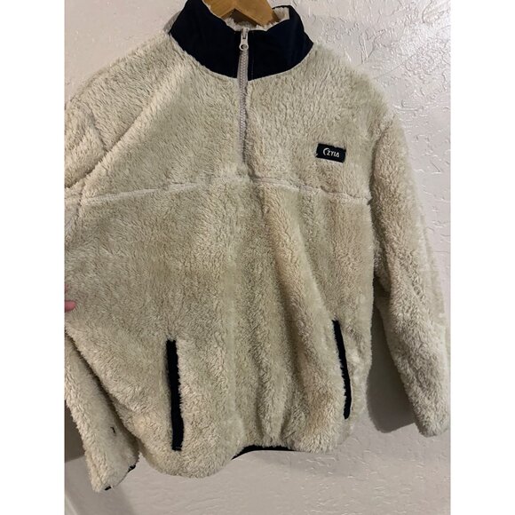 Zyia Active Cream Sherpa Fleece 1/4 zip Pullover Sweater - Picture 6 of 14